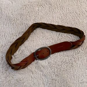 American Eagle 100% Leather Brown Braided Belt